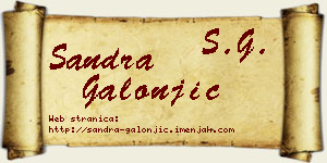 Sandra Galonjić vizit kartica